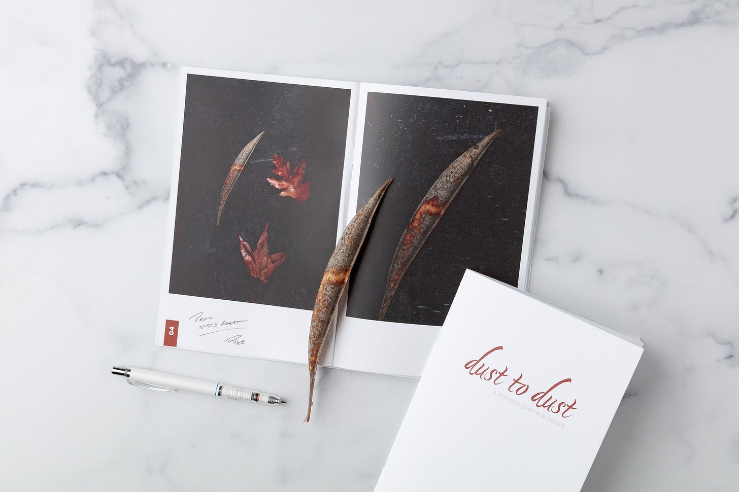 still-life of commercial print testing