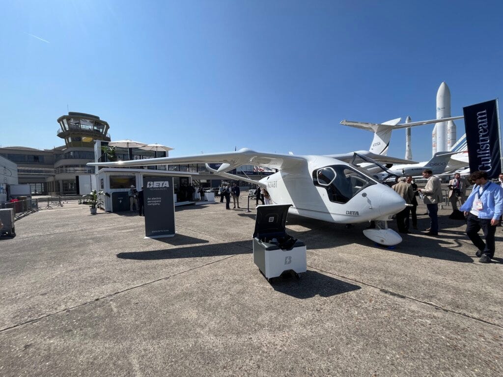 The Beta CTOL was on static display before kicking off the afternoon flight display in Paris. Oliver Johnson Photo The Beta CTOL was on static display before kicking off the afternoon flight display in Paris. Oliver Johnson Photo