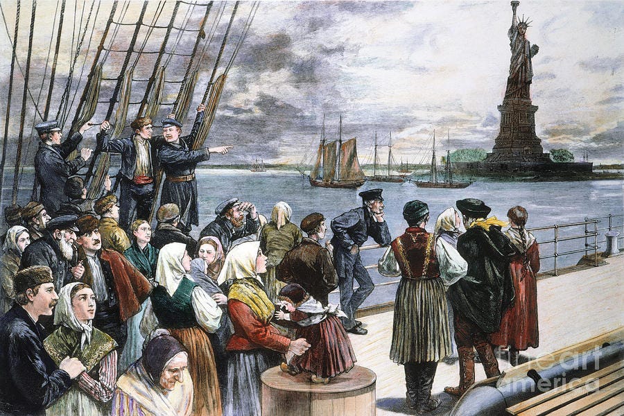 Immigrants On Ship, 1887 by Granger