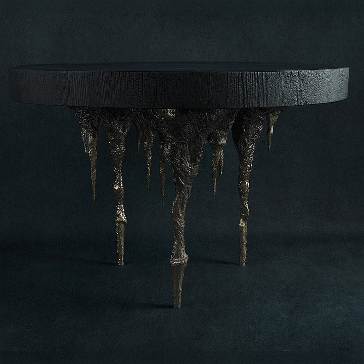 Enjoy the Silence Bench | In Memoria Chair | Désenchantée Table | Beautiful People Mirror (Images: William Guillon)