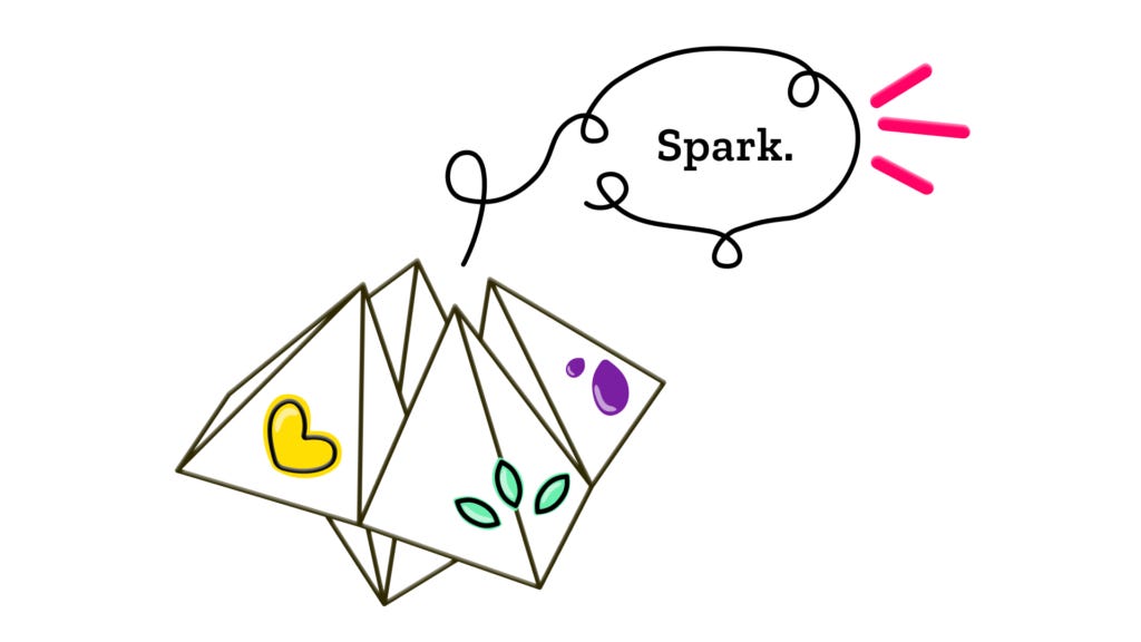 Drawing of a paper Elemental Spark