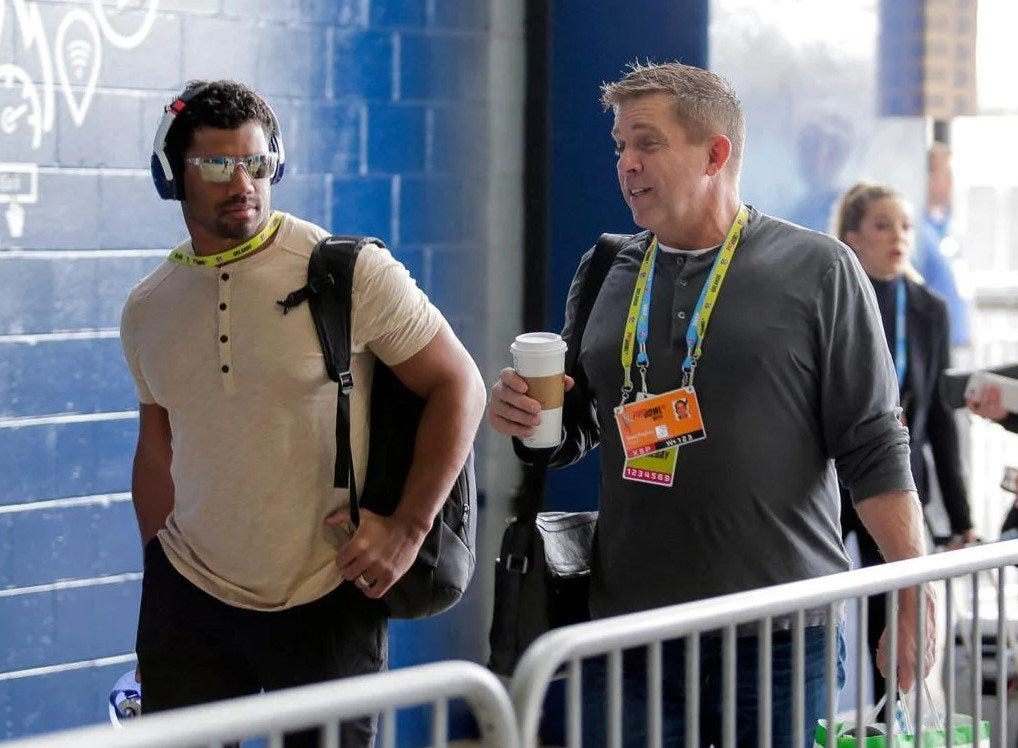 Russell Wilson y Sean Payton