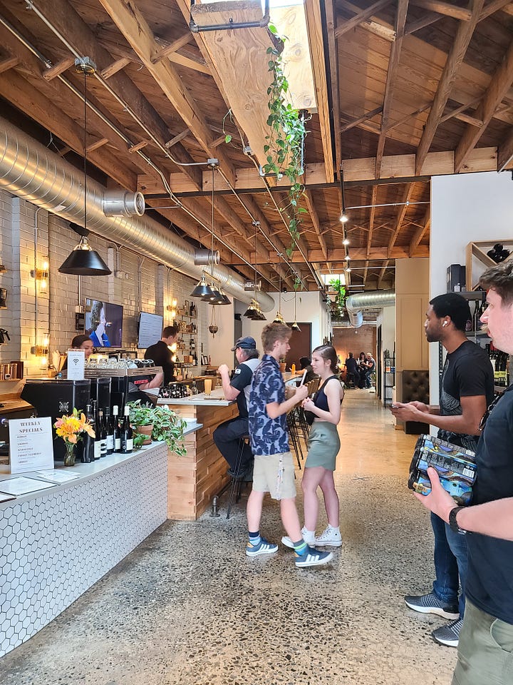 The Hobbyist counter + wine offerings