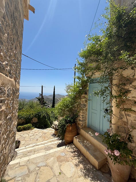 A series of photos of the village of Agios Ioannis, Crete