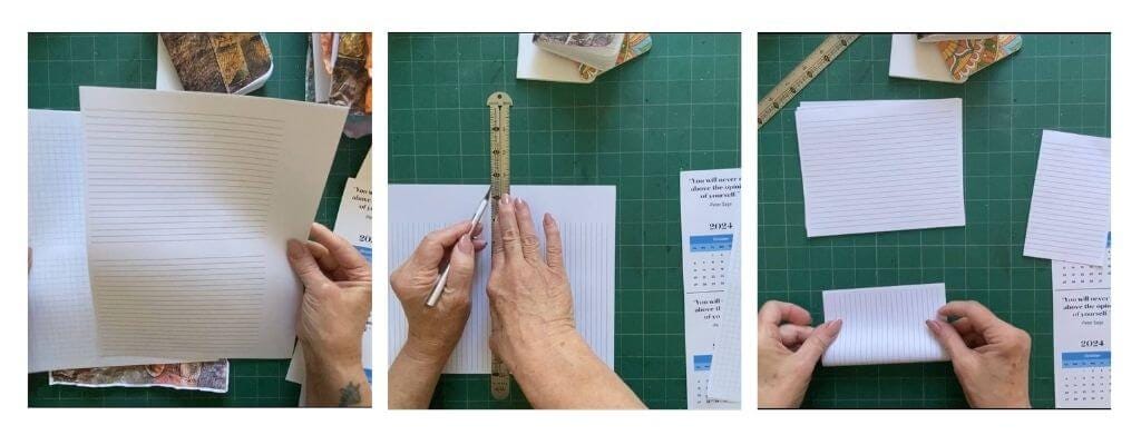 DIY Notebook Step 3 Cutting and Folding Interior Pages