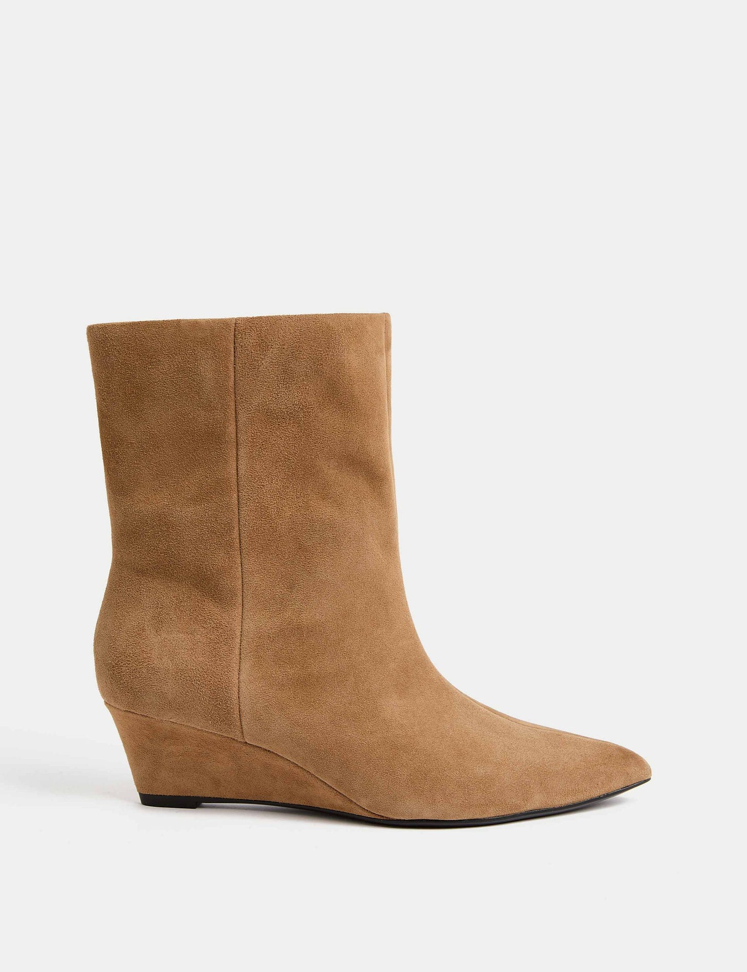 Suede Wedge Pointed Ankle Boots 1 of 3 Suede Wedge Pointed Ankle Boots 1 of 3
