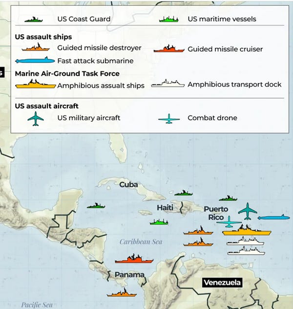 A map of the united states of america with ships and planes

AI-generated content may be incorrect.