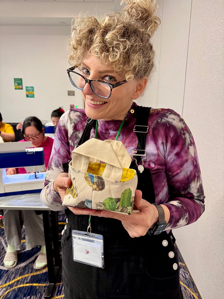 photos of baskets made from totes by students