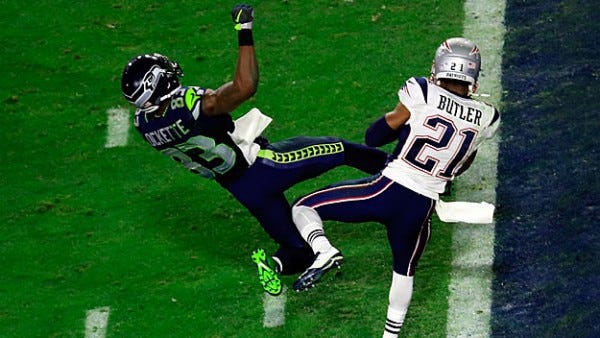 patriots malcolm butler intercepts russell wilson pass super bowl xlix patriots malcolm butler intercepts russell wilson pass super bowl xlix