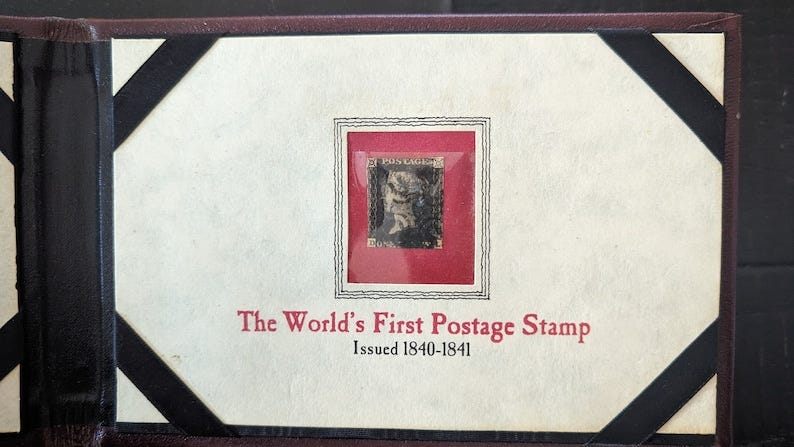 The Penny Black Issued 1840-1841 Postal Society Worlds First image 1
