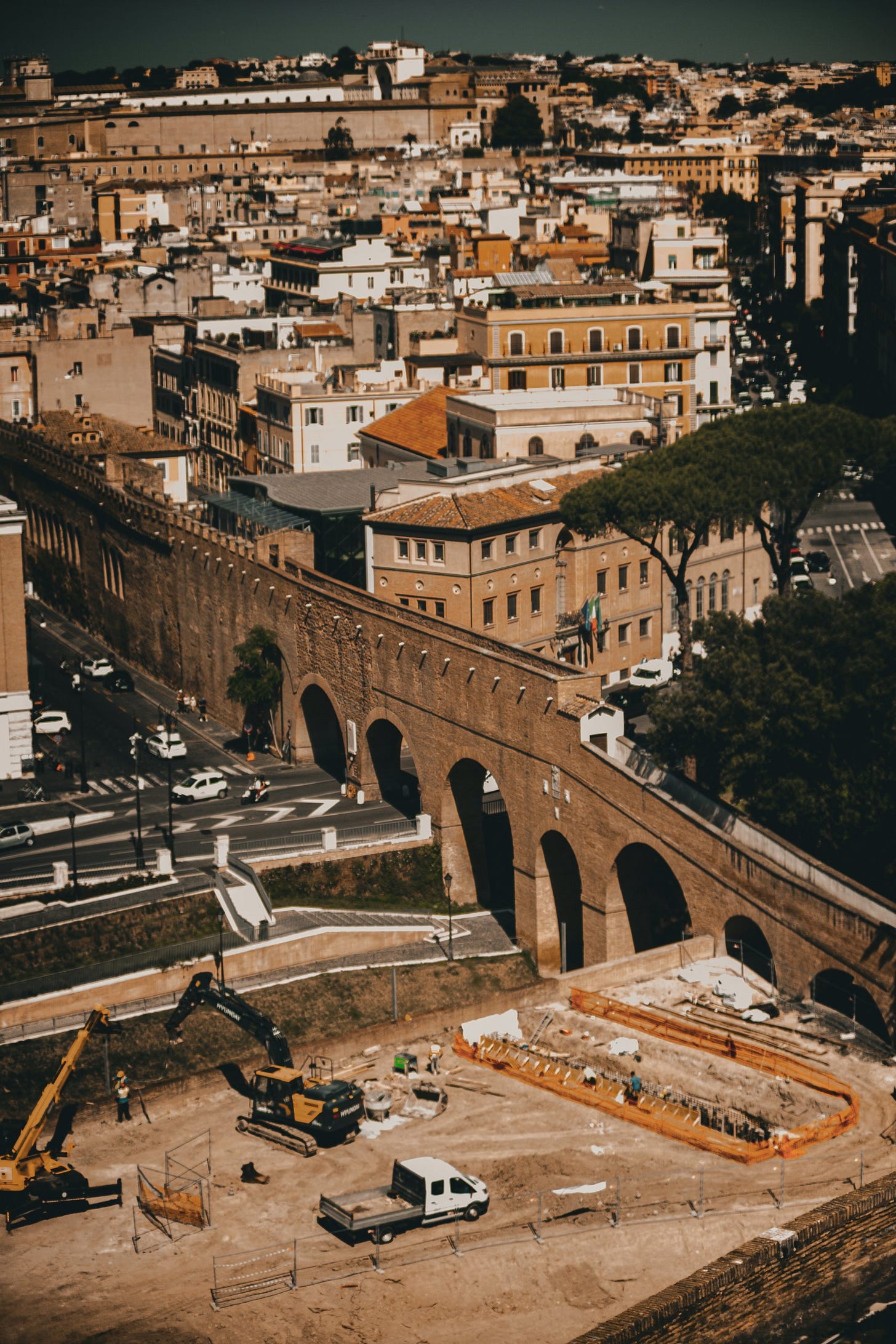 Urban Aqueduct and Construction Site