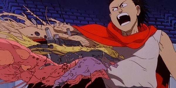 Alt text: In Akira, Tetsuo mutates into a flesh monster.