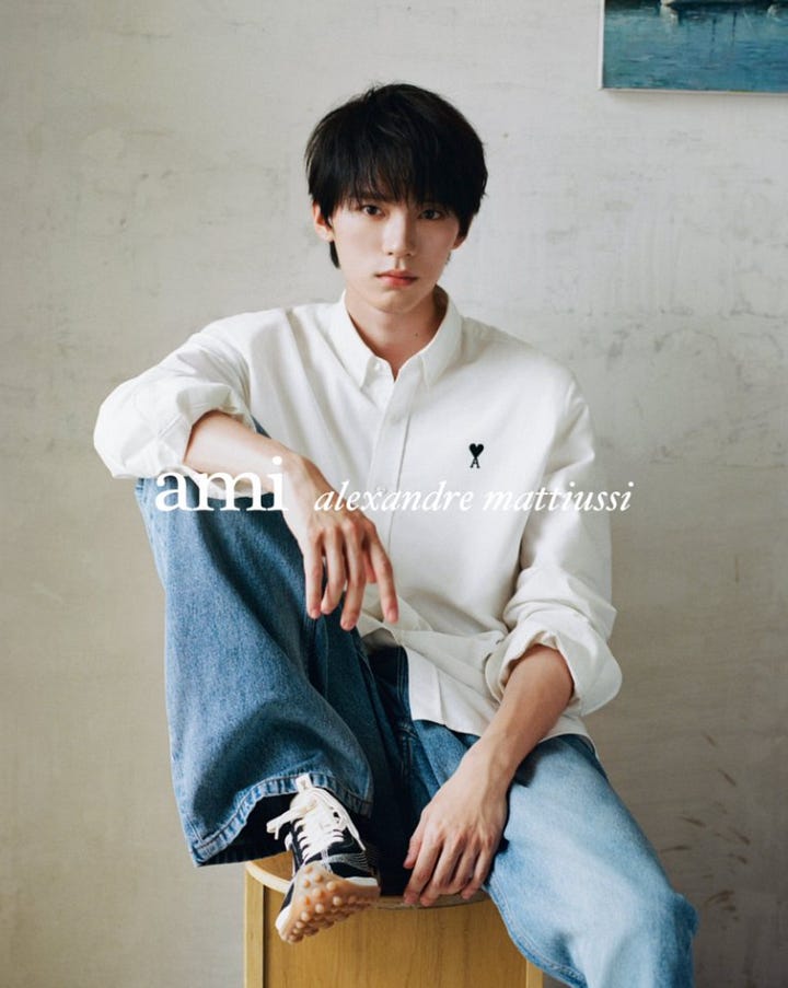 Ami Paris' global ambassador Zhou Yifan and Lanvin's global ambassador Cheng Yi