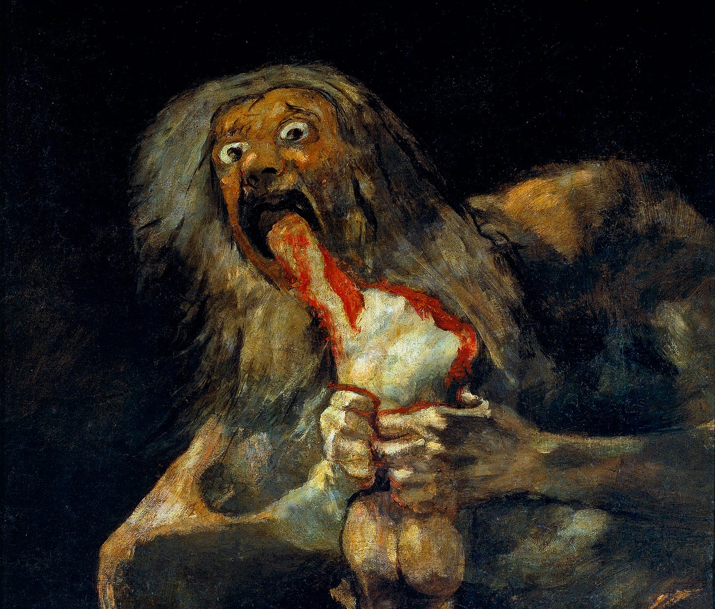 Saturno devorando a su hijo (óleo de Francisco de Goya). Licencia de Wikimedia Commons
