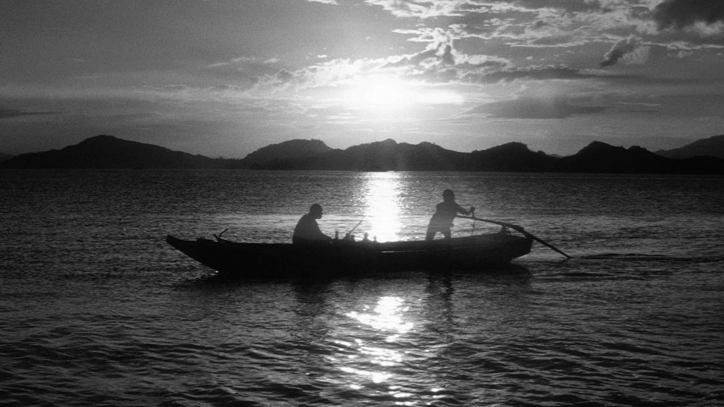 The Naked Island | Still features a man and a woman on a boat.