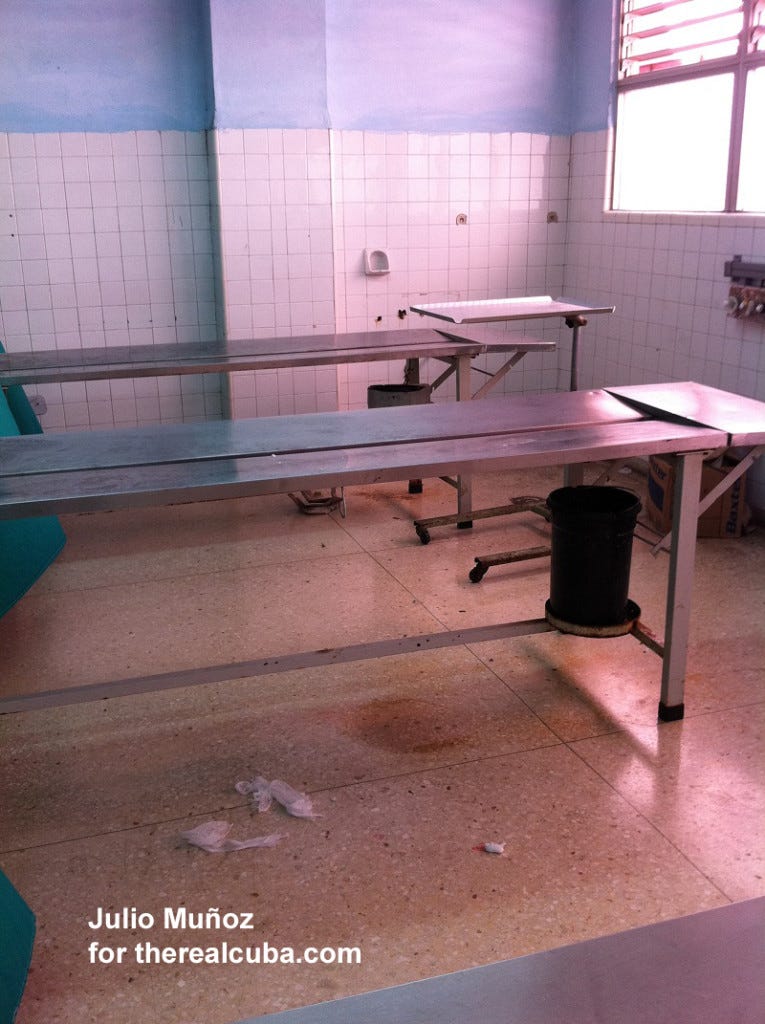 The Emergency Room Medical supplies that had been used on other patients could be seen on the floor