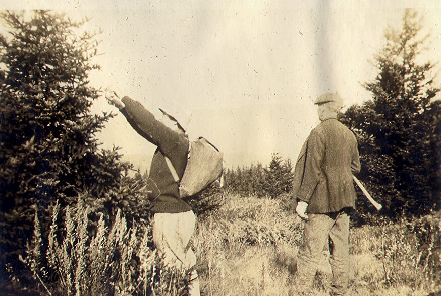 Marion and Frank marking a trail on Kidder Mountain