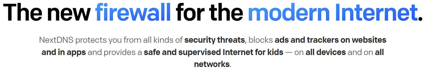 From the NextDNS home page