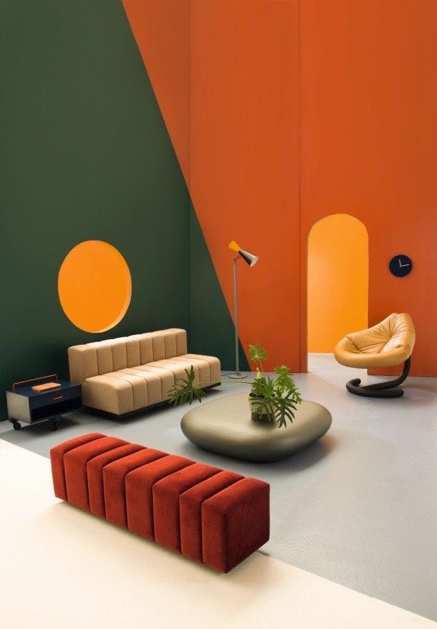 Color Blocking interior design retro trend