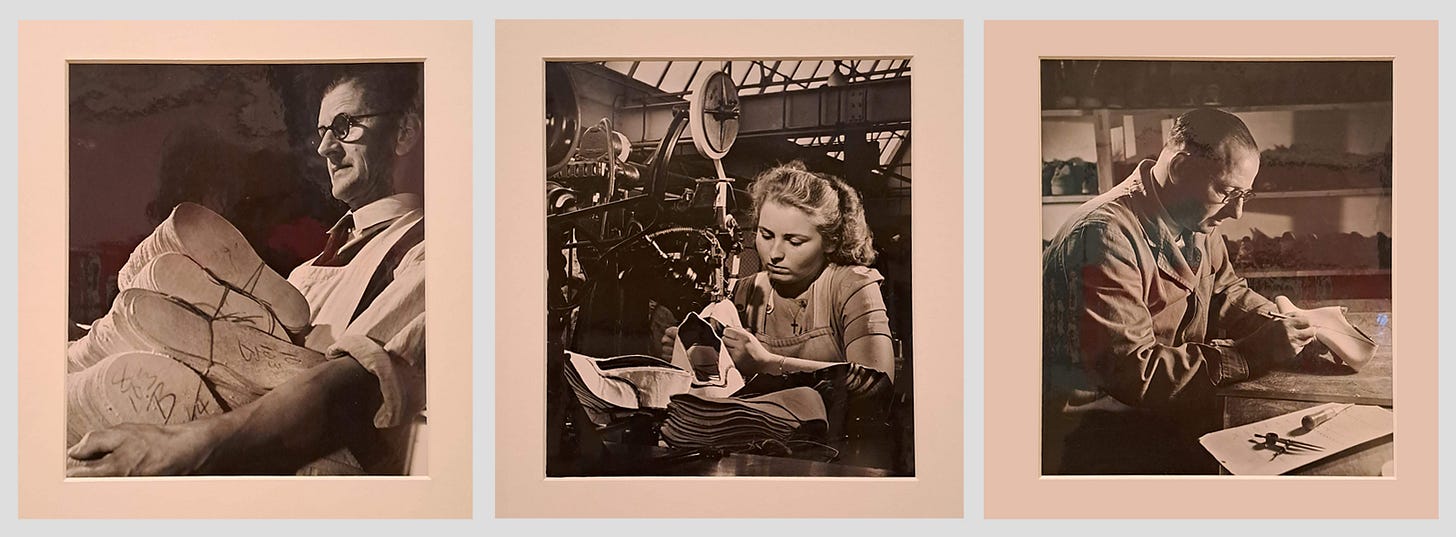 Walter & Rita Nurnberg Gelatin silver prints, Shoe making at Edwards and Holmes in Norwich.