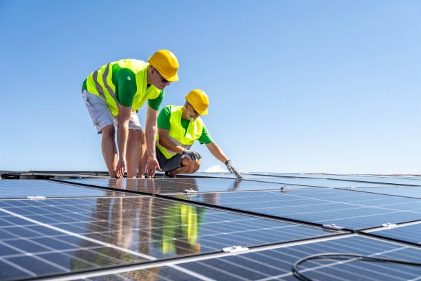 Expert Technicians Installing Rooftop Solar Panels