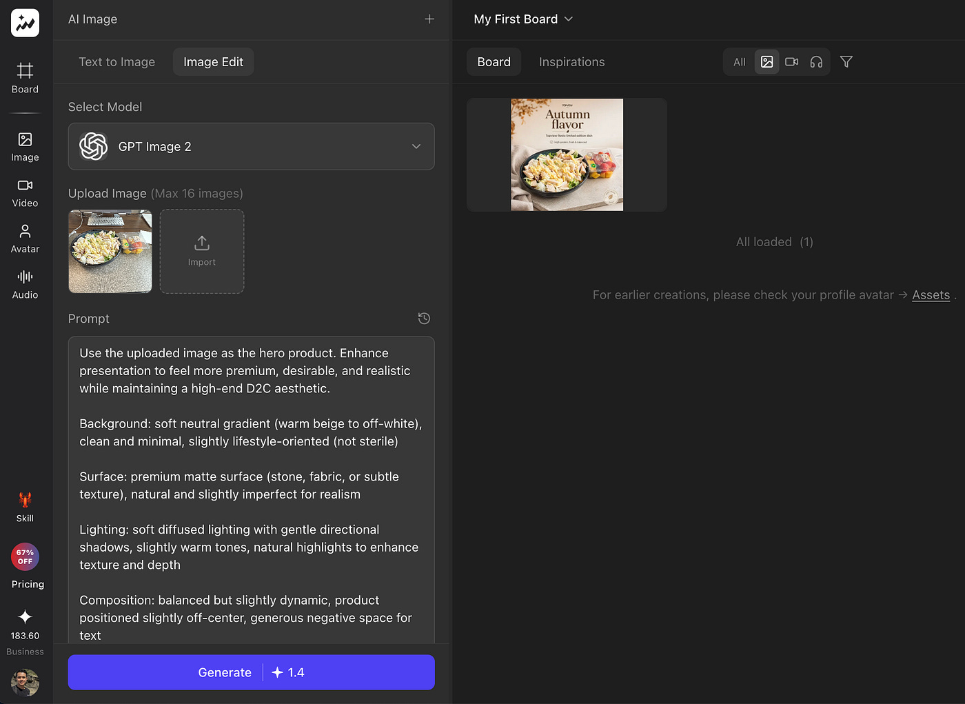 Topview AI image generator dashboard. Image by Jim Clyde Monge