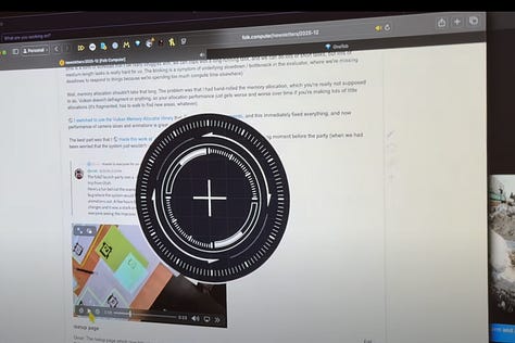 Photos of people around projectors and augmented pieces of paper from the Folk studio