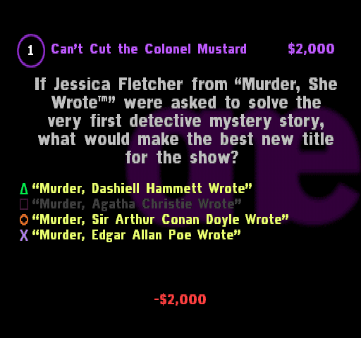 Screenshot of You Don't Know Jack (PlayStation, 1995) - MobyGames