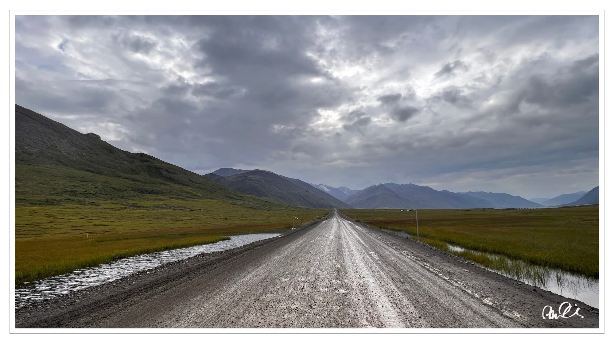 Muddy road, tundra, North Slope, Alaska