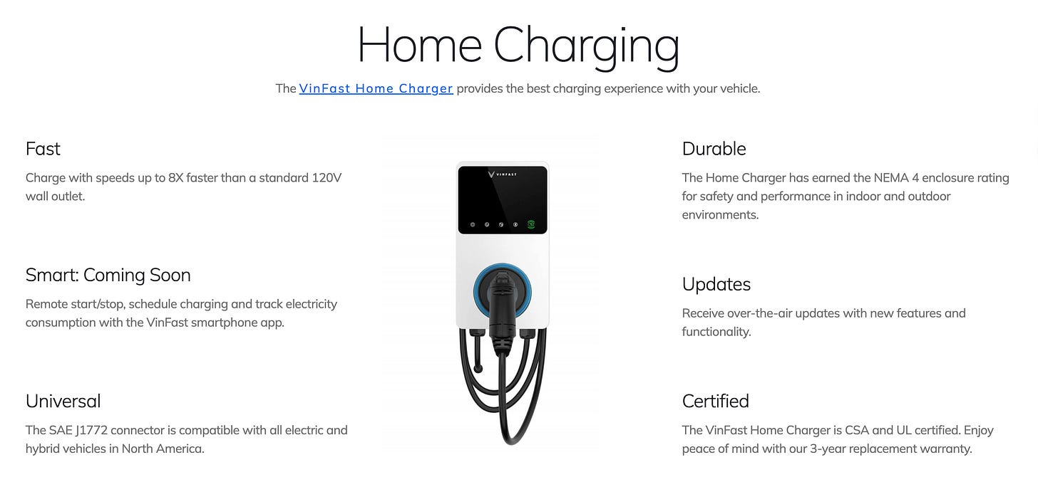 미국에서는 Universal compatibility. 출처: Vinfast US 미국에서는 Universal compatibility. 출처: Vinfast US