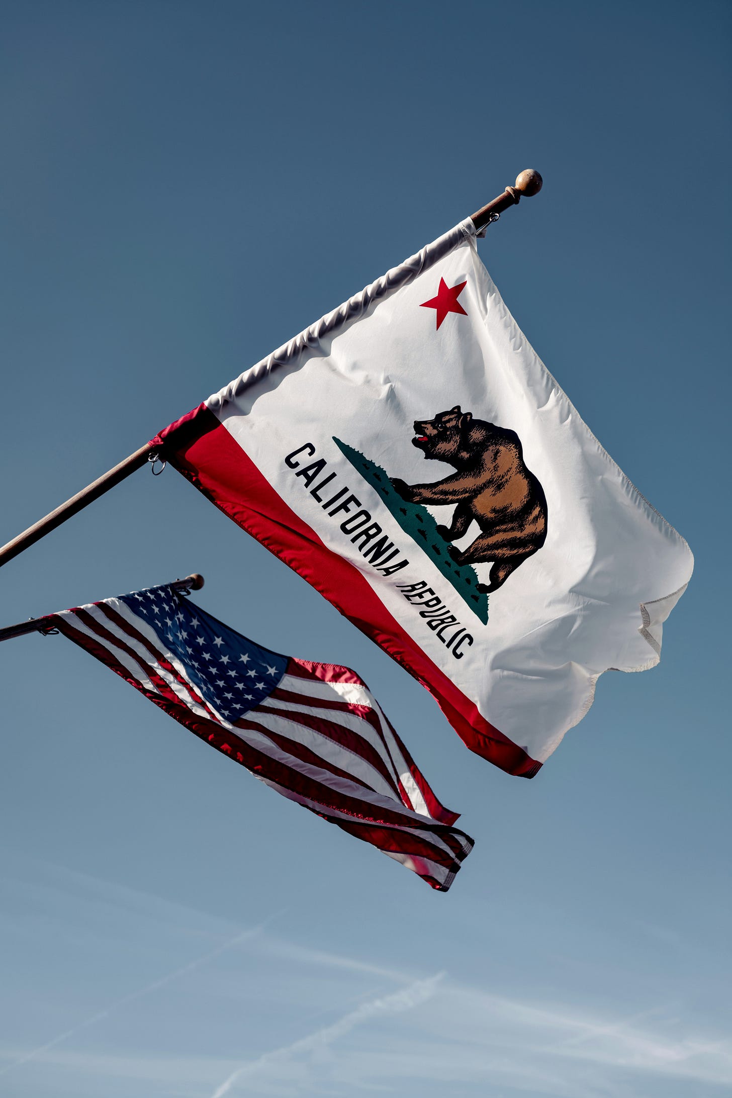 Flags of the State of California and the United States