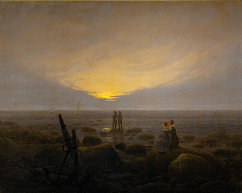 Caspar David Friedrich | Moonrise on the Seashore (1821) | Artsy