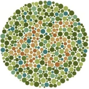 The number 45 within a color blindness test The number 45 within a color blindness test