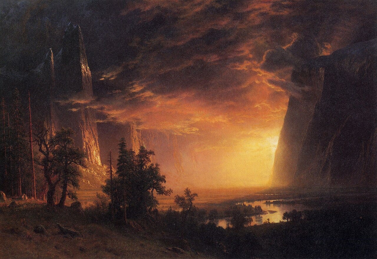 Bierstadt Yosemite golden sunset Bierstadt Yosemite golden sunset