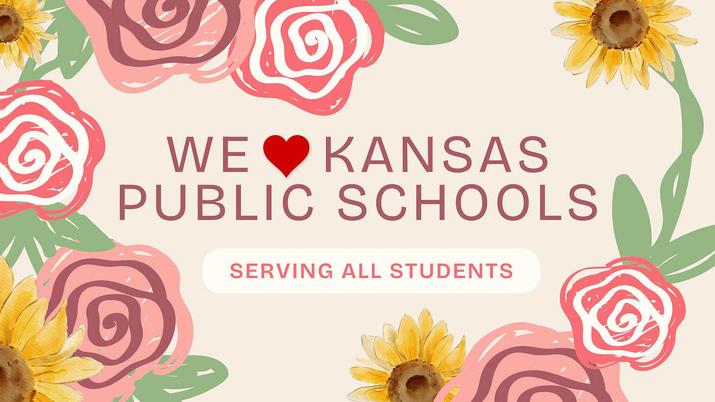 May be a graphic of text that says '១០រនប្ ១ PUBLIC WE KANSAS SCHOOLS SERVING ALL STUDENTS'