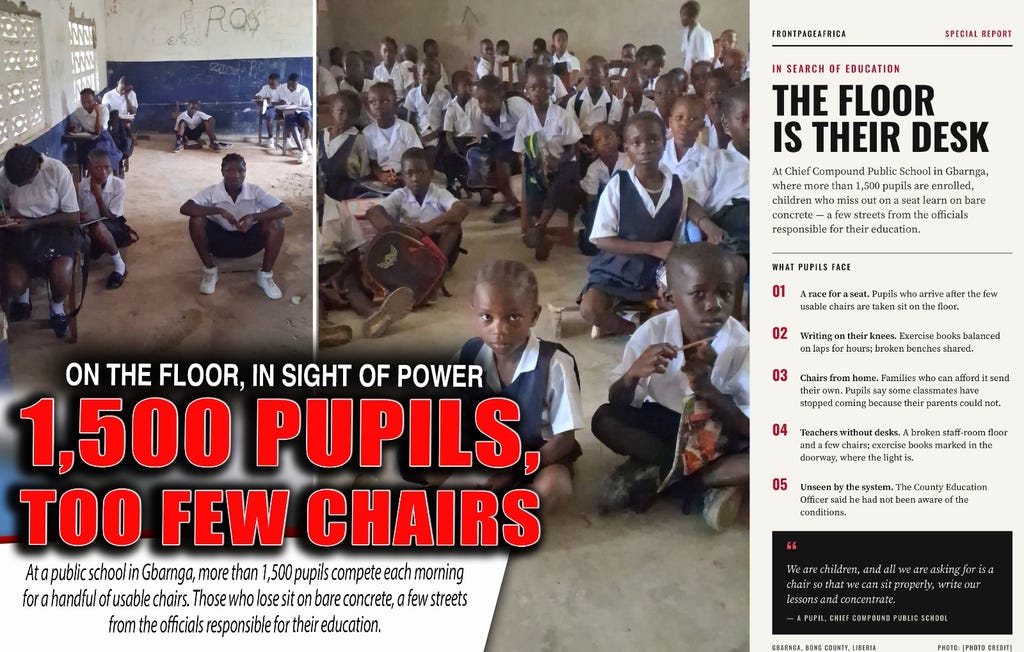 1,500 Pupils, Too Few Chairs as Gbarnga Public School Struggles With ...