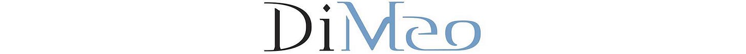 DiMeo logo linking to Andrew DiMeo’s Linktree page for writing, podcasts, and support. The logo features stylized lettering of the author’s last name: “Di” in black and “Meo” in blue. The “M” is inspired by an EKG signal, and the “eo” evokes a bicycle. DiMeo logo linking to Andrew DiMeo’s Linktree page for writing, podcasts, and support. The logo features stylized lettering of the author’s last name: “Di” in black and “Meo” in blue. The “M” is inspired by an EKG signal, and the “eo” evokes a bicycle.