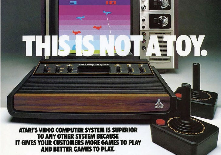 1977 advertisement for the Atari 2600
