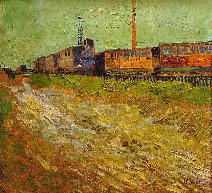 Vincent Van Gogh, Dutch 1853 – 1890 Railway Carriages "Wagons de chemin de  fer" 1888.