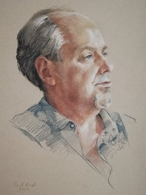 Pencil portrait of man