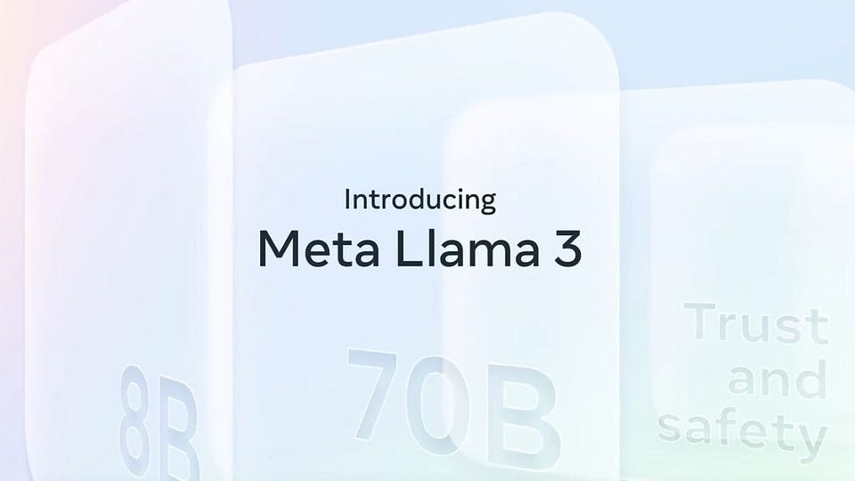 Newsletter artwork for “Llama 3 & Meta AI, Earbuds with ChatGPT, AI Pin Failure, and Model Turns Images Into Talking Faces”