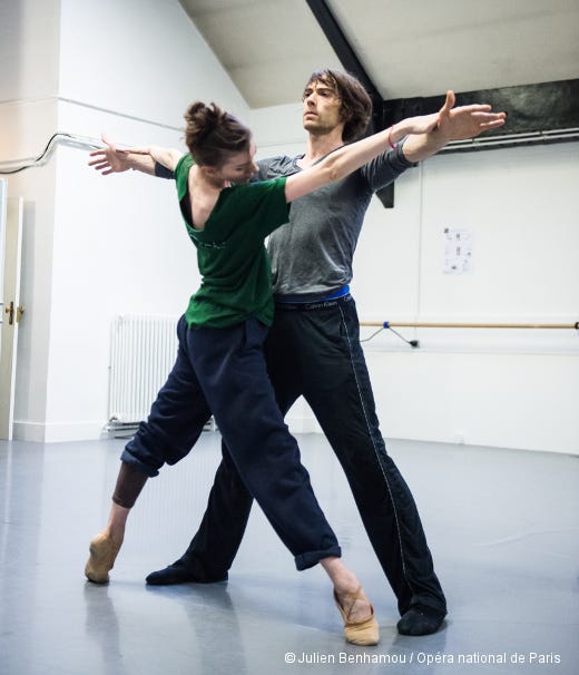 Laura Hecquet (avec Hervé Moreau, qui finalement ne danse pas) - Répétition d'Alea Sands de Wayne McGregor
