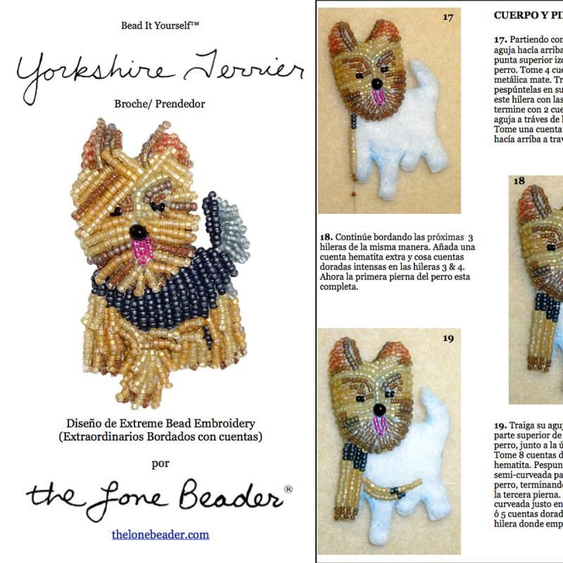 Yorkie Yorkshire terrier beading bordado a mano patrón en español etsy craftsy Yorkie Yorkshire terrier beading bordado a mano patrón en español etsy craftsy
