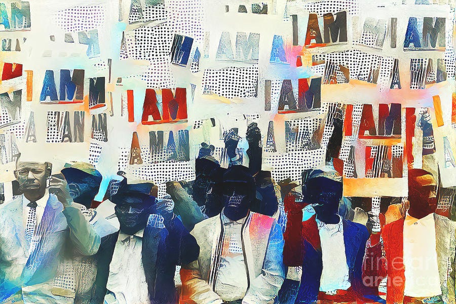 Wingsdomain Photograph - Civil Rights Movement Memphis Sanitation Strike 1968 I Am A Man 20201123 by Wingsdomain Art and Photography