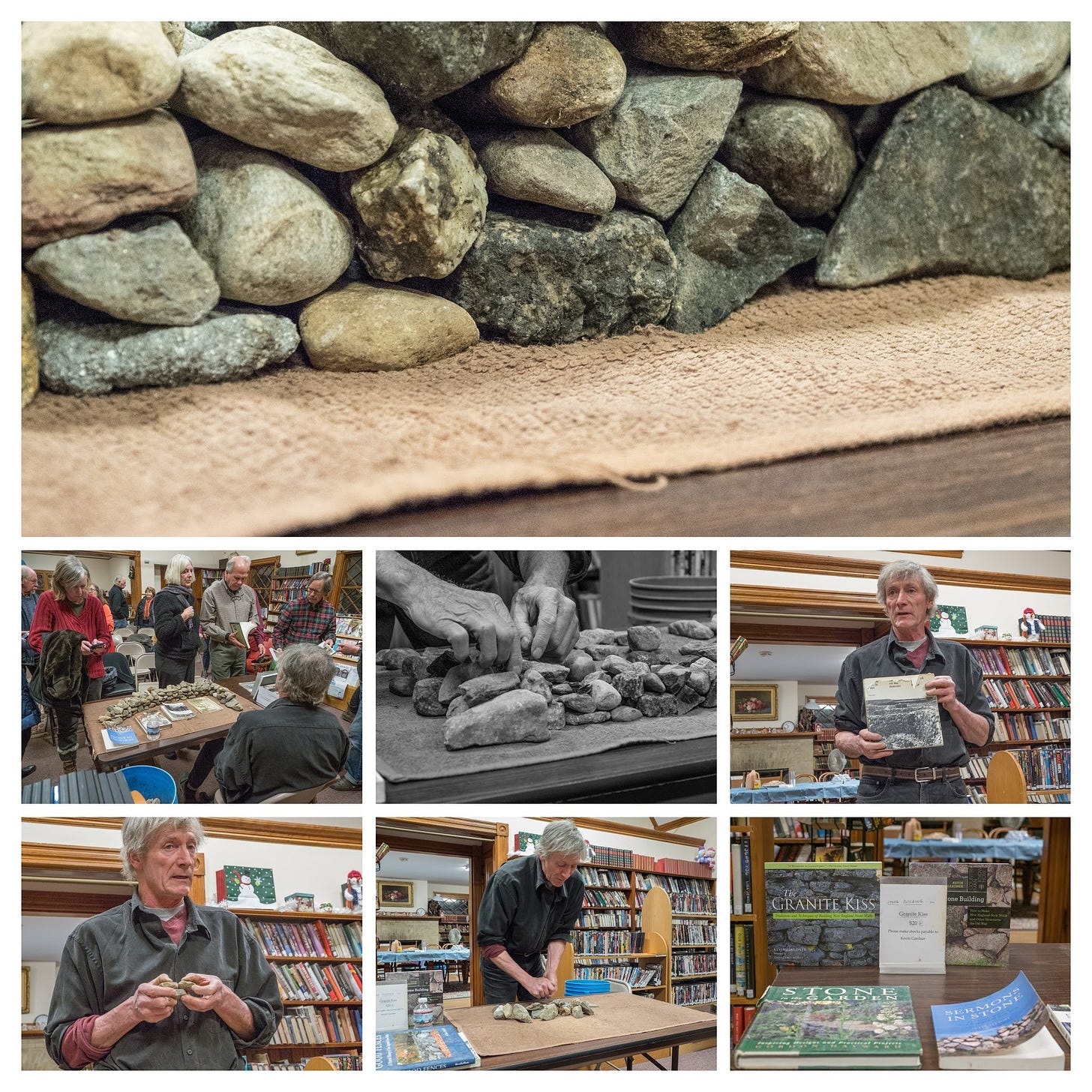 Lecture about rock walls at the New Ipswich Library