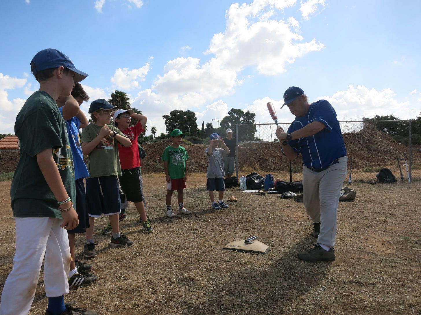 Neon Leon teaches hitting. http://archive.kingofjewishbaseball.com/2013/07/01/leon/