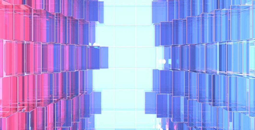 an abstract image of a hallway in a building