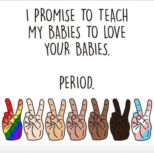 May be an image of text that says '۱ PROMISE TO TEACH MY BABIES TO LOVE YOUR BABIES. PERIOD.'