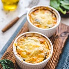 healthy high protein creamy baked eggs for metabolic health + blood sugar balance 