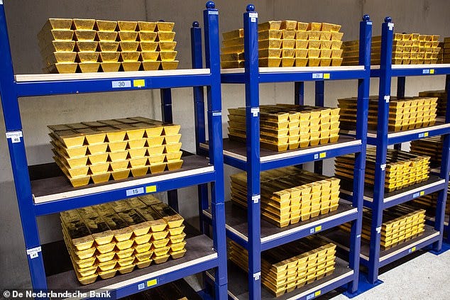 The Netherlands have moved 86 tonnes of its gold stock out of the US and Canada to London due to 'increasing geopolitical unrest'